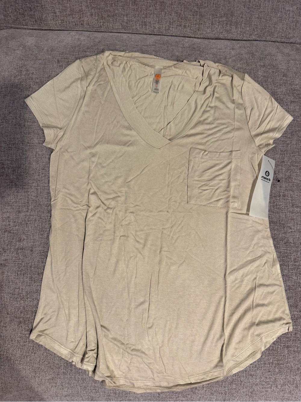 Mono B Longline Deep V-Neck Pocket shirt- Green Khaki
